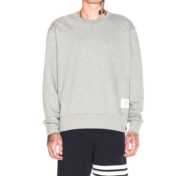 Thom Browne Center Back Sweatshirt Light Grey Men's Sweater size 2 - Picture 2 of 11